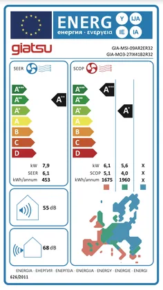 Air Conditionné Multi Split Giatsu Aroma 3 12000+18000 BTU [GIA-MO3-27IX41B2R32 + GIA-MSI-12AR3R32 +  GIA-MSI-18AR3R32]