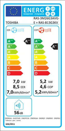 Air Conditionné Multi Split Toshiba Seiya 2 9000+9000+9000 BTU [RAS-3M26G3AVG-E + 3 x RAS-B10B2KVG-E2]