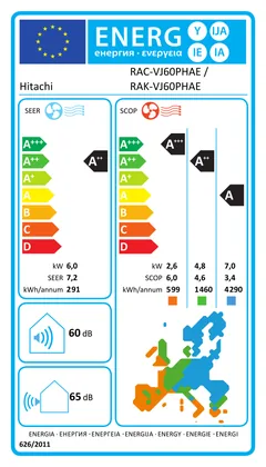 Climatiseur Mural Hitachi Air Home 600 20000 BTU [RAC-VJ60PHAE + RAK-VJ60PHAE]