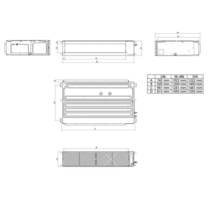 Climatiseur gainable TCL D Series 24000 BTU [MT2411 + MN24DW2]