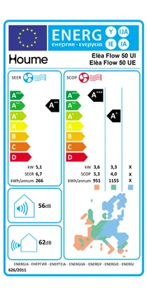 Climatiseur Mural Houme Elèa Flow 18000 BTU [Elèa Flow 50 UE + Elèa Flow 50 UI]
