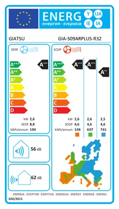 Climatiseur Mural Giatsu Aroma Plus 9000 BTU [GIA-S09ARPLUS-R32-O + GIA-S09ARPLUS-R32-I]