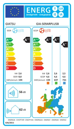 Climatiseur Mural Giatsu Aroma Plus B 9000 BTU [GIA-S09ARPLUSB-O + GIA-S09ARPLUSB-I]