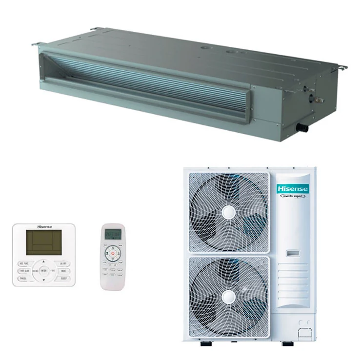 Climatiseur gainable Hisense Turbo Inverter 46000 BTU [AUW140U4RW8 + AUD140UX4REH8]
