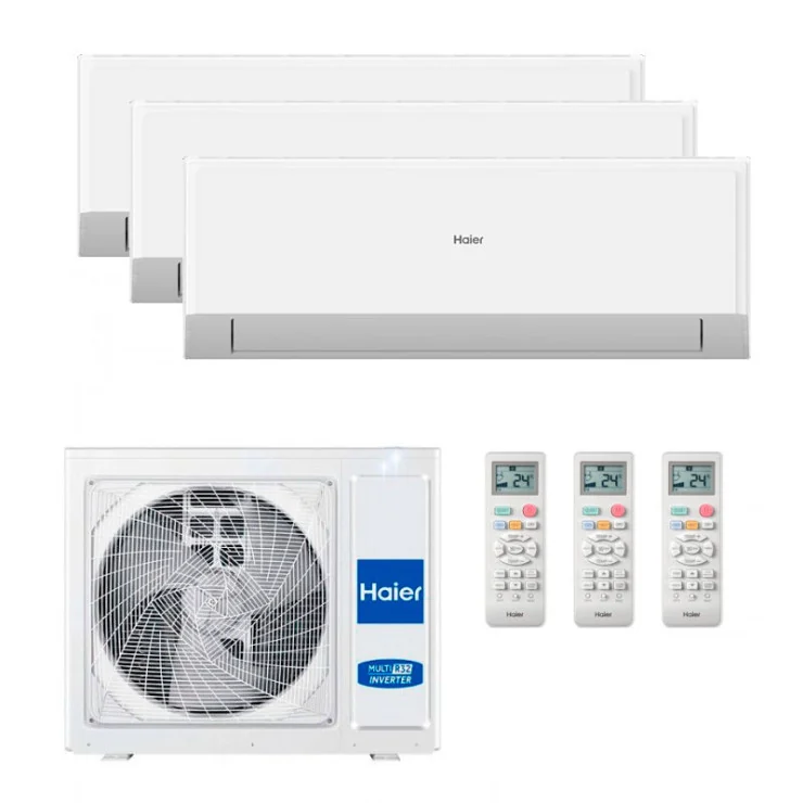 Air Conditionné Multi Split Haier Geos R Plus 9000+12000+12000 BTU [4U85S2SR5FA + AS25RBAHRA-3 + 2 x AS35RBAHRA-4]