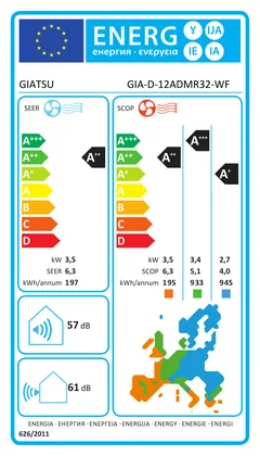 Climatiseur gainable Giatsu Admira GIA-DI-12ADM2R32-WF + GIA-UO-12ADM2R32-WF