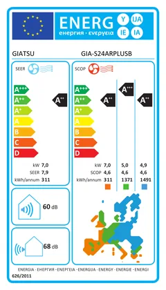 Climatiseur Mural Giatsu Aroma Plus B 24000 BTU [GIA-S24ARPLUSB-O + GIA-S24ARPLUSB--I]