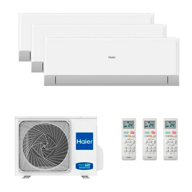 Air Conditionné Multi Split Haier Geos R Plus 9000+9000+12000 BTU [3U70S2SR5FA + 2 x AS25RBAHRA-3 + AS35RBAHRA-4]
