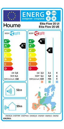 Climatiseur Mural Houme Elèa Flow 9000 BTU [Elèa Flow 25 UE + Elèa Flow 25 UI]