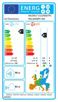 Air Conditionné Multi Split LG Multi Inverter 4 vías 9000+9000 BTU [MU2R17.U18A + 2 x CT09F.NR0]