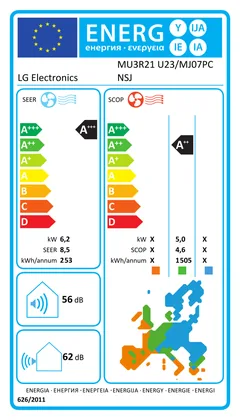 Air Conditionné Multi Split LG Multi Inverter 4 vías 12000+12000 BTU [MU3R21.U24A + 2 x CT12F.NR0]